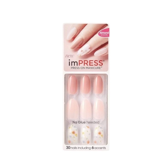 imPRESS Other - imPRESS Almond Press-On Nails in Soft Pink with Floral Accents